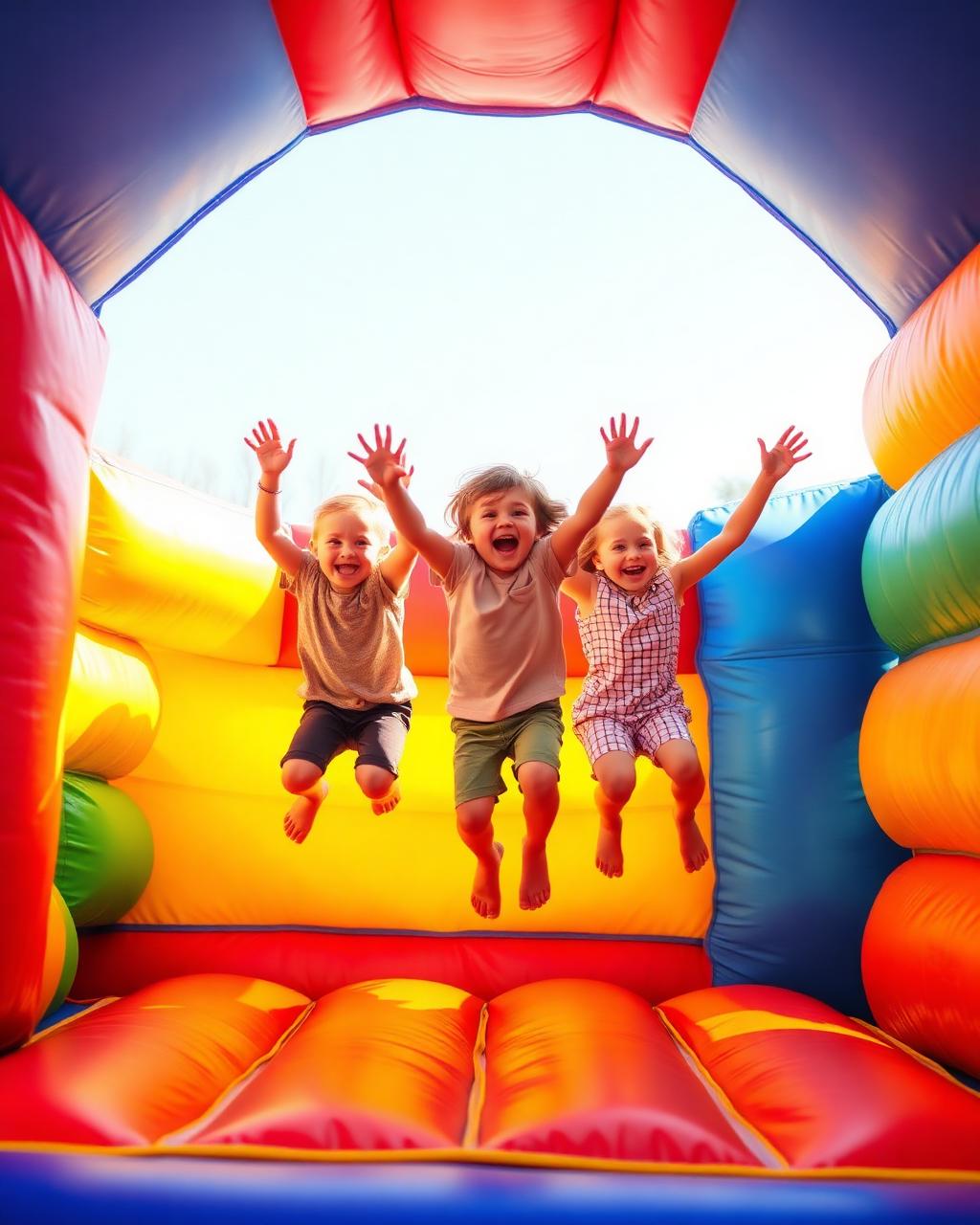 Kids jumping in bounce house